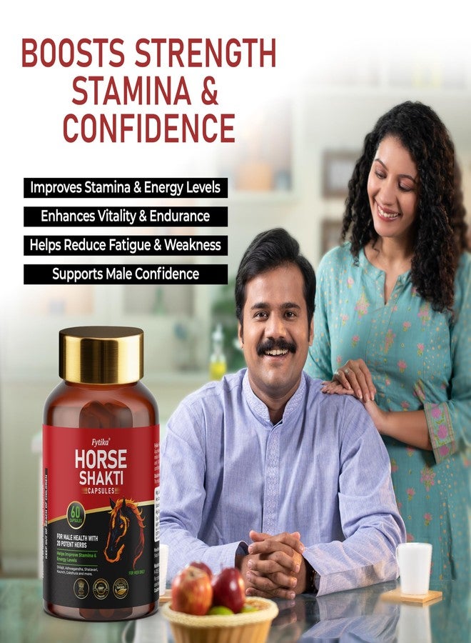 Fytika Horse Shakti Capsules | 20 Potent Ayurvedic Herbs | For Men’s Strength, Stamina & Daily Vitality | 60 Capsules - Image 5