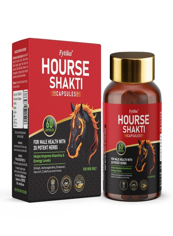 Fytika Horse Shakti Capsules | 20 Potent Ayurvedic Herbs | For Men’s Strength, Stamina & Daily Vitality | 60 Capsules - Image 1
