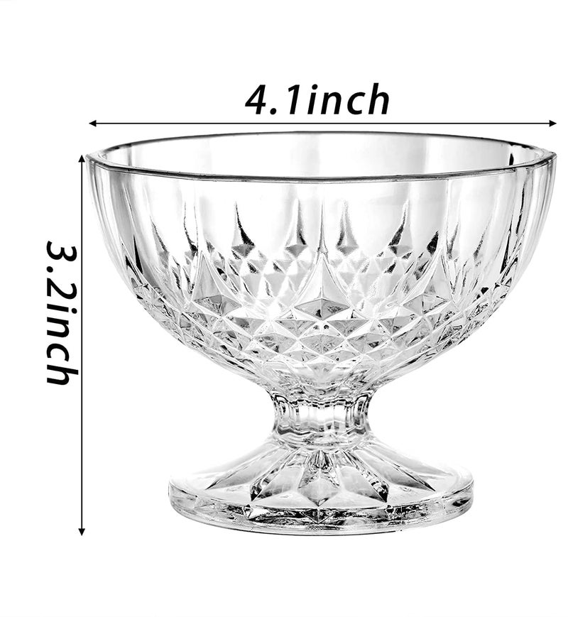 Ezalla Glass Classic Dessert Bowl Set of 6 Crystal Serving Bowls for Ice Cream Pudding Mocktails Cocktails and Fruit Salad 170ml - Image 4