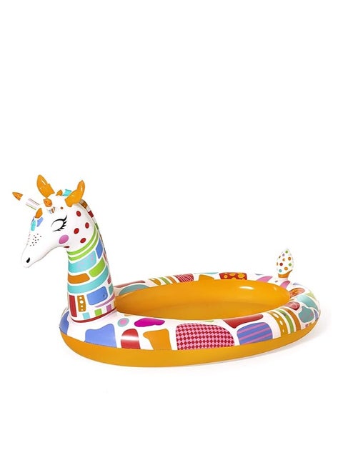 Groovy Giraffe Sprayer Pool – Inflatable Kiddie Pool with Built-in Water Sprayer for Outdoor Summer Fun