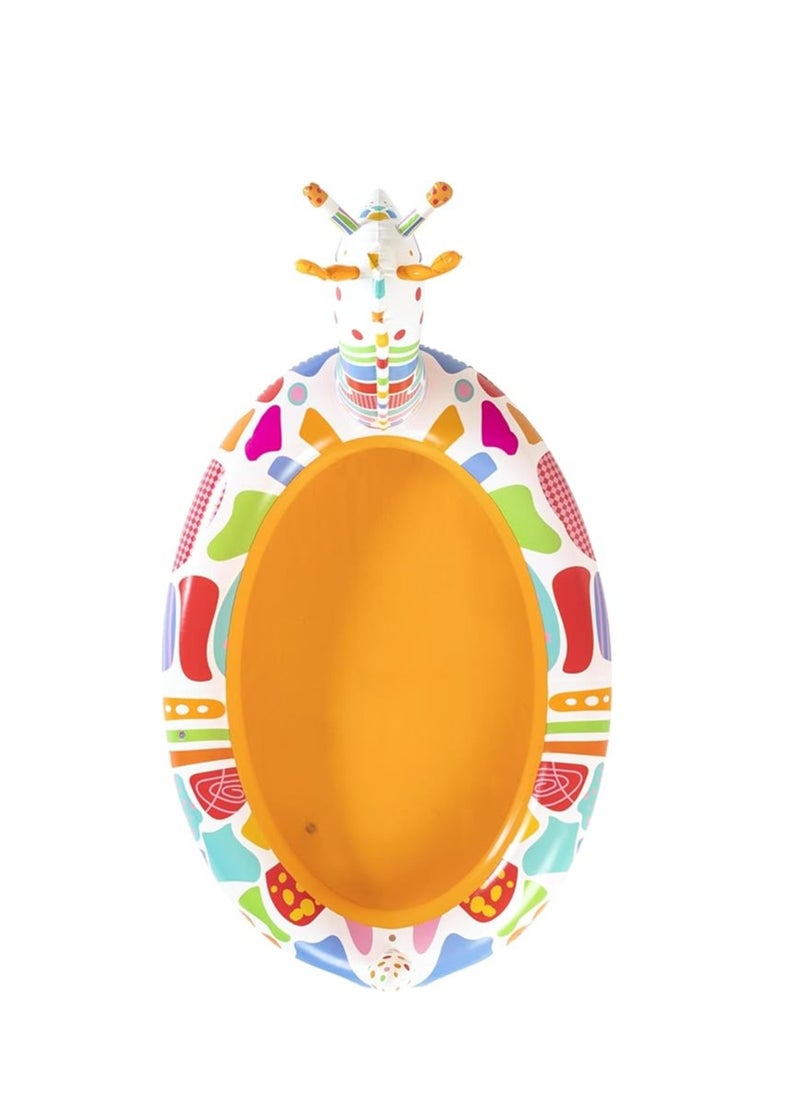 Groovy Giraffe Sprayer Pool – Inflatable Kiddie Pool with Built-in Water Sprayer for Outdoor Summer Fun