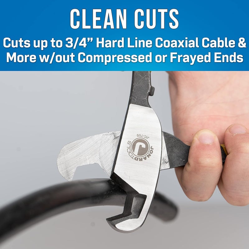 Jonard Tools JIC-750 Hardline COAX & Fiber Cable Cutter, Up to 3/4" Diameter - Image 1