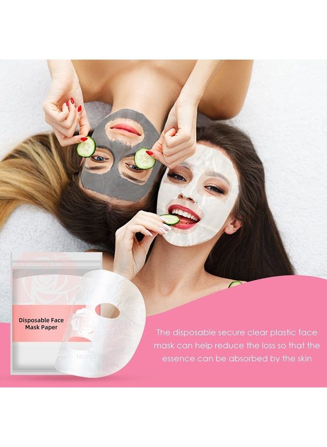 Maitys 200 Sheets Facial Plastic Mask Disposable Facial Sheet Mask Transparent Face Masks Skincare Preservative Facial Paper Sheet DIY Clear Paper Facial Mask Spa Thin Facial Plastic Wrap Moisture Retention - Image 5