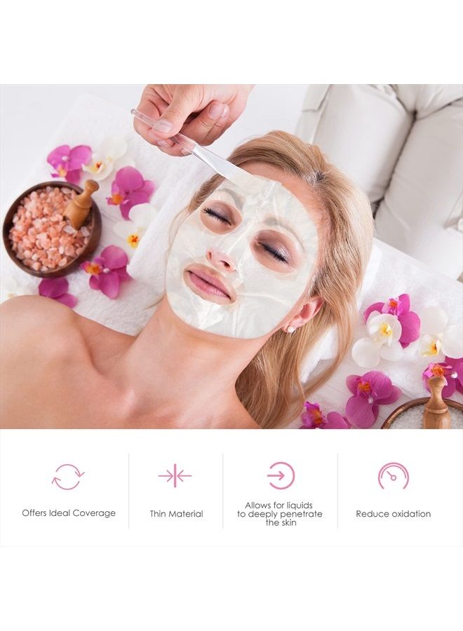 Maitys 200 Sheets Facial Plastic Mask Disposable Facial Sheet Mask Transparent Face Masks Skincare Preservative Facial Paper Sheet DIY Clear Paper Facial Mask Spa Thin Facial Plastic Wrap Moisture Retention - Image 3