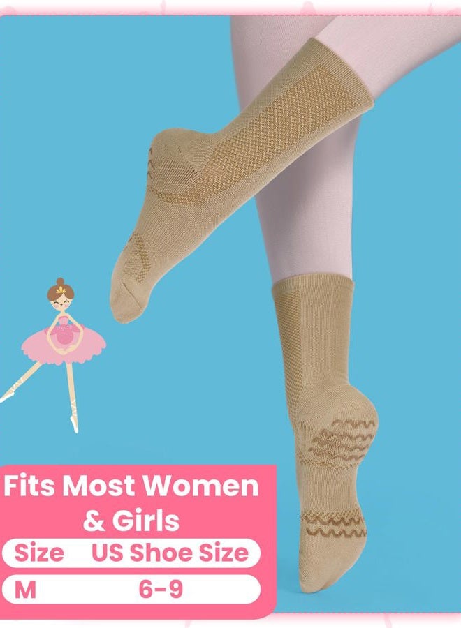 Twistover 4 Pairs Dance Non Slip Socks with Spin Spot Ankle Compression Socks Ballet Dance Stockings for Women Girls Dancer - Image 3