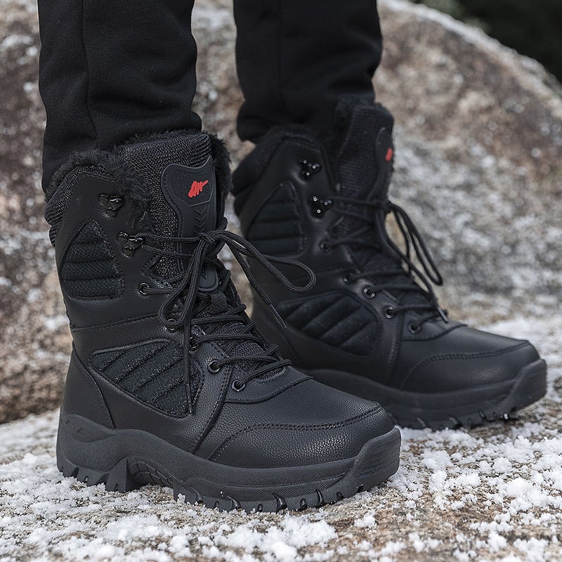 Snow Boots For Men And Women, Thickened And Fleece-Lined, Non-Slip Cotton Boots, Winter Warm High-Top Large Cotton Shoes, Outdoor Long Non-Slip Boots - Image 5
