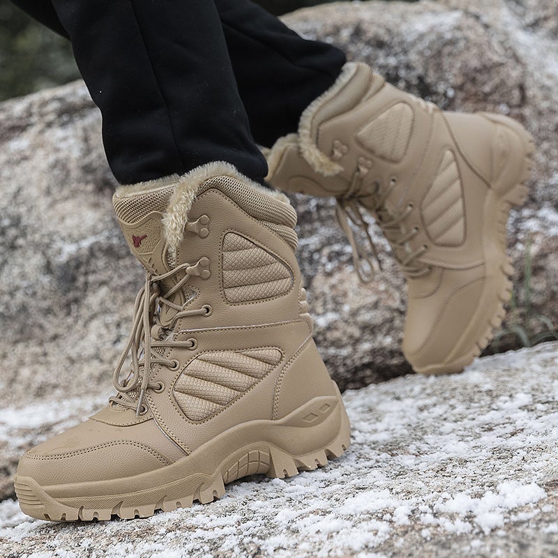 Snow Boots For Men And Women, Thickened And Fleece-Lined, Non-Slip Cotton Boots, Winter Warm High-Top Large Cotton Shoes, Outdoor Long Non-Slip Boots - Image 2