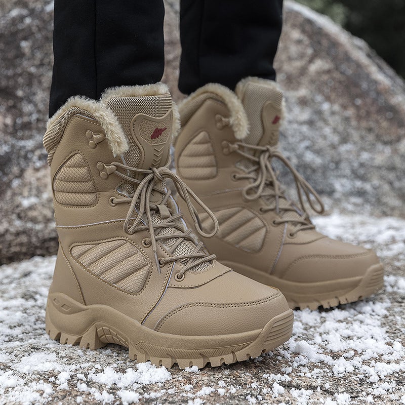 Snow Boots For Men And Women, Thickened And Fleece-Lined, Non-Slip Cotton Boots, Winter Warm High-Top Large Cotton Shoes, Outdoor Long Non-Slip Boots - Image 4