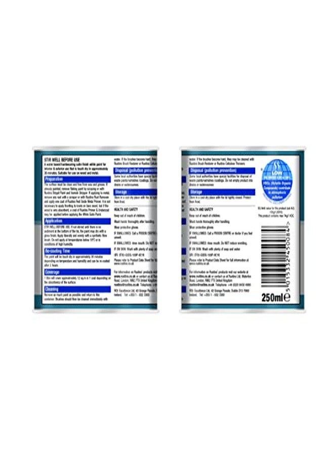 Rustins White Satin Paint 250ml - Image 3