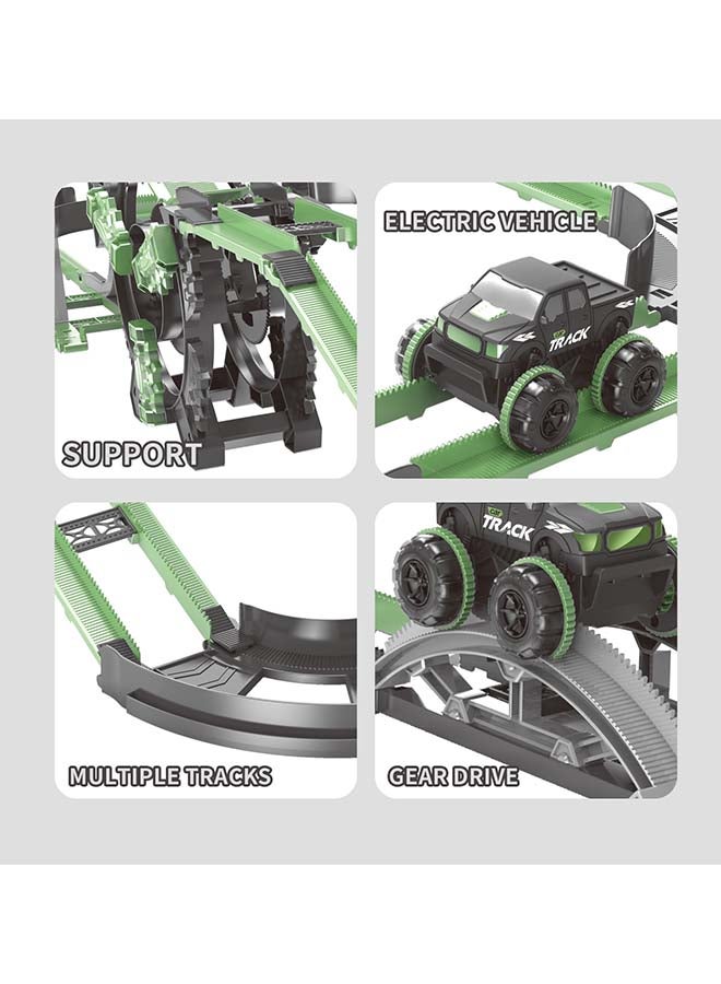 D-Power مسار السيارات الاستعراضية النهائي | مسار بحجم عملاق للبناء الحر DIY، قابل للتغيير | مجموعة 99 قطعة، للأطفال من عمر 3 سنوات فما فوق - Image 4