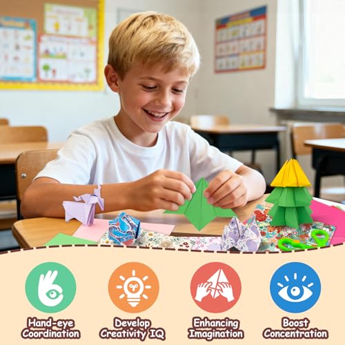 hapray Japanese Origami Paper, Double Sided Color Origami Paper 6x6 for Scrapbook Decor, Colored Easy Folding Crafts for Kids Ages 5-8 8-12, DIY Arts Crafts for Beginners - Image 5