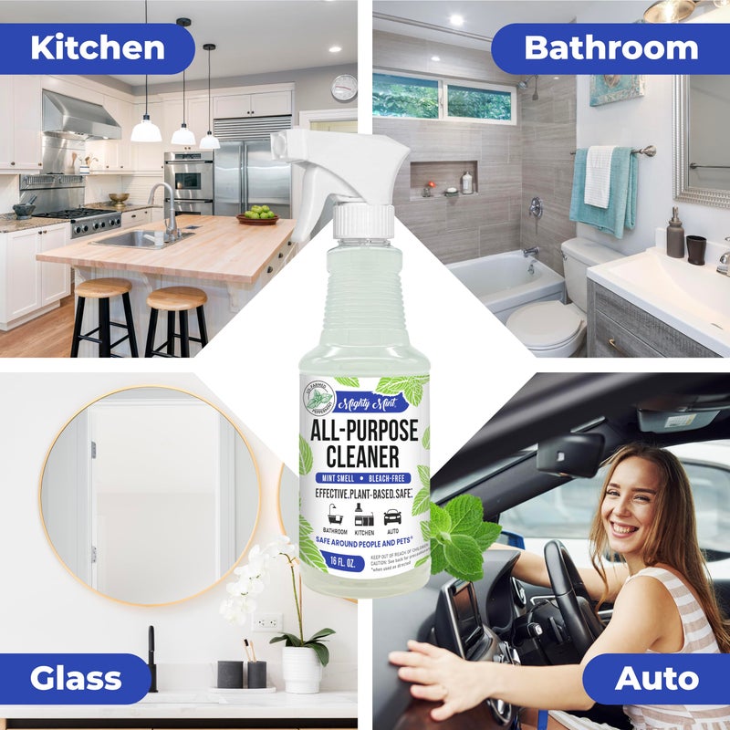 Mighty Mint All-Purpose Cleaner, Non-Toxic Spray for Home, Kitchen, Bathroom, Natural Peppermint Scent, 16oz - Image 2