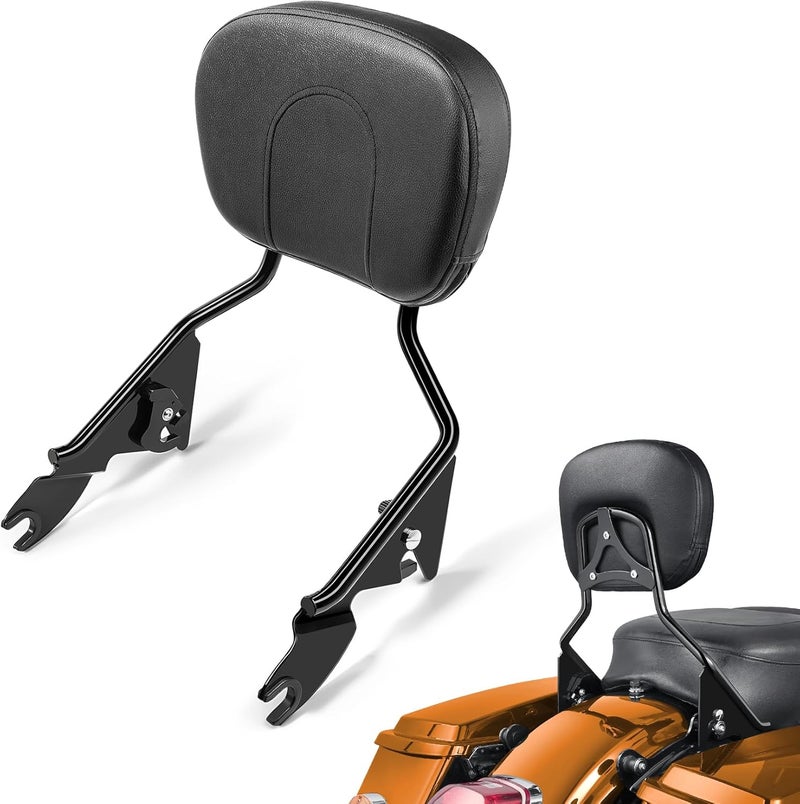 PBYMT Detachable Passenger Backrest, Quick Release 2-up Sissy Bar Fit for Harley Davidson Touring Street Glide Road Glide Road King Electra Glide 2009-2024, Gloss Black - Image 1