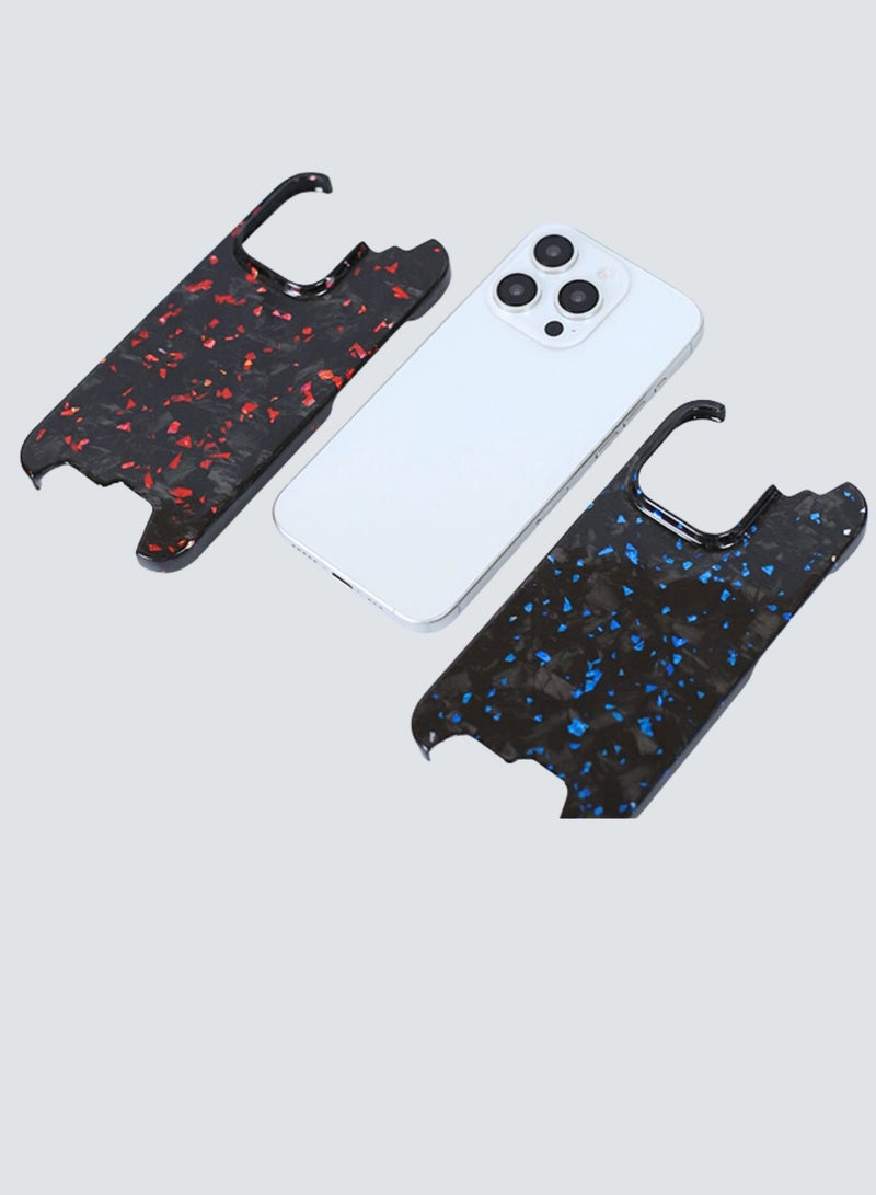 سولاري غطاء حماية من ألياف الكربون الأراميد الحقيقية لهاتف iPhone 15 Pro (أزرق). - Image 5