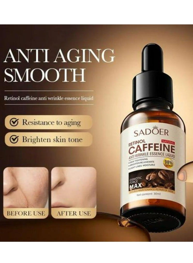 SADOER Retinol And Caffeine Anti-Wrinkle Essence Hydrating Original Serum 30 ML - Image 3