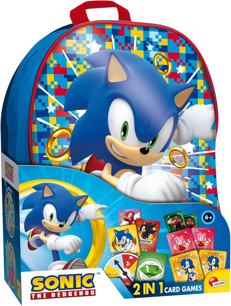 Sonic the Hedgehog Backpack with 2 in 1 Card Games - Image 1