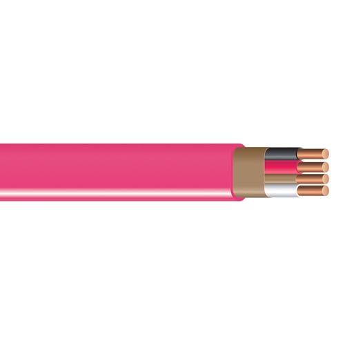 Southwire Romex SIMpull Residential Wire, 10 Gauge, 3 Conductor, 25Ft, NMW/G Wire, Pink, 63948521 - Image 1