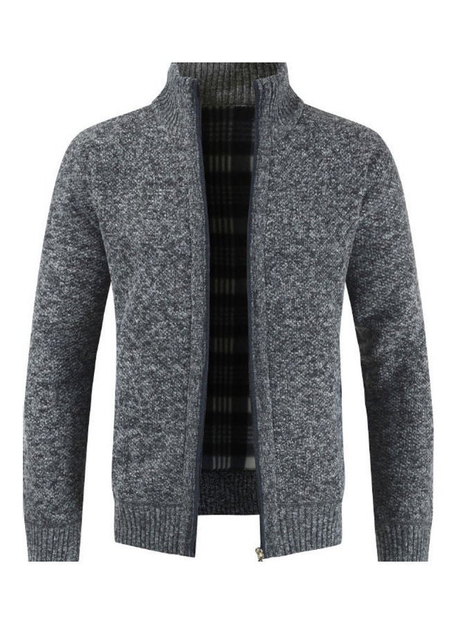 Winter Knitted Cardigan Dark Grey