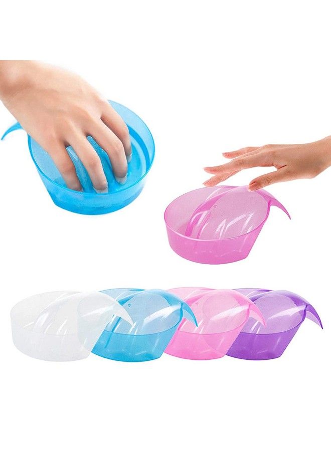 TXIN 4 Pcs Hand Cuticle Nail Soaking Bowl Dead Skin Cleaning Softening Nursing Bowl Soften Dead Skin Soaking Manicure Bowl Manicure Soaking Tool Acrylicgel Finger Nail Art Tips Soak Bowl Tray - Image 2