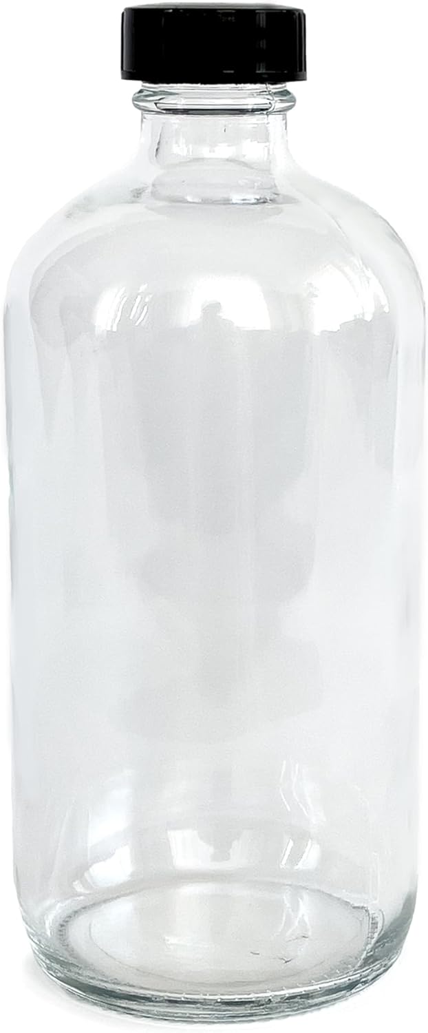 Vivaplex 2 Clear 16 oz Glass Bottles with Lids - Image 5