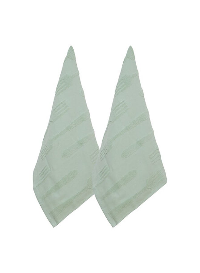 atmosphera 2-Piece High Quality Terry Cotton Tea Towel Celadon Green 45 x 70cm 215374B - Image 1