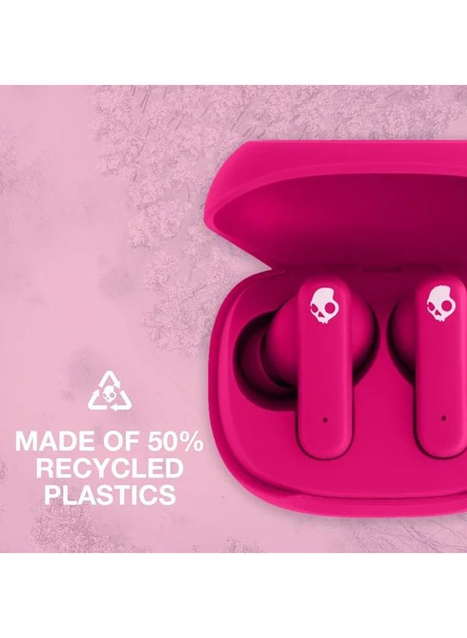 Skullcandy Smokin' Buds in-Ear Wireless Earbuds, 20 Hr Battery, 50% Renewable Plastics, Microphone, Works with iPhone Android and Bluetooth Devices - Pink - Image 4