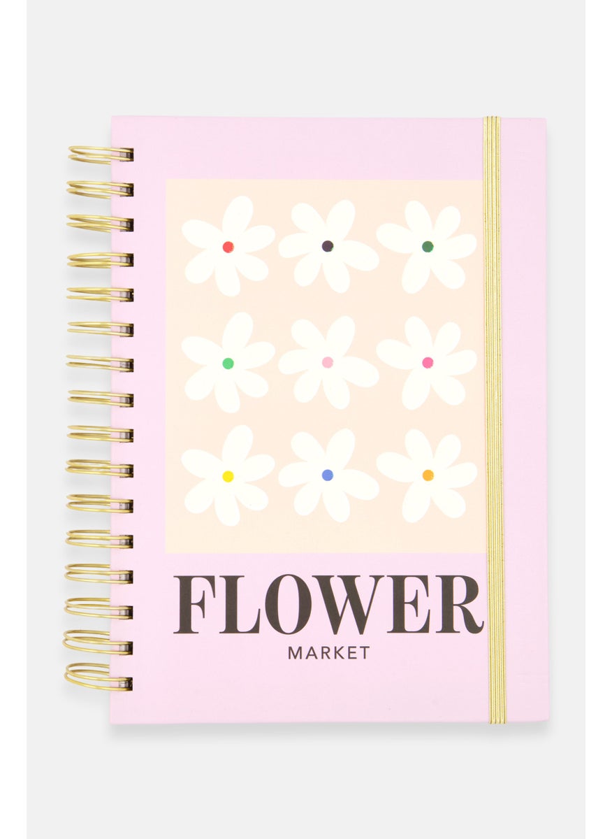 Paperbuzz Flower Market Spiral Notebook, Purple Combo  - Image 1