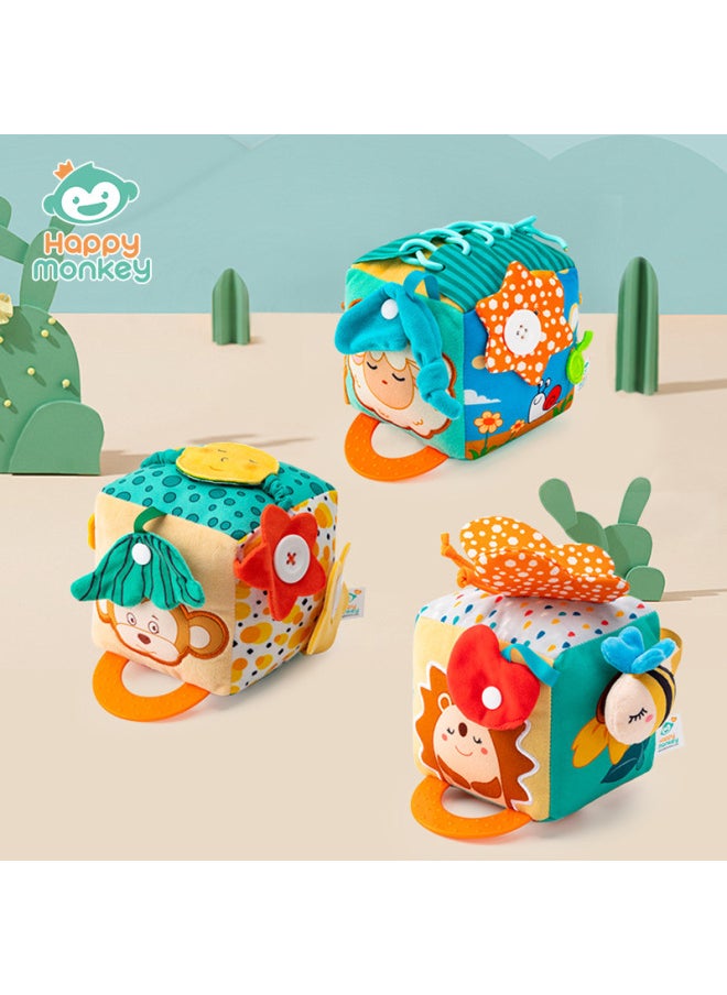 ألعاب تلبيس الأطفال من Happy Monkey مكعبات بناء خشخشة تطوير ذكاء الرضع ألعاب التعليم المبكر - اللون: لعبة تلبيس التسنين - مكعبات بناء خروف  - Image 2