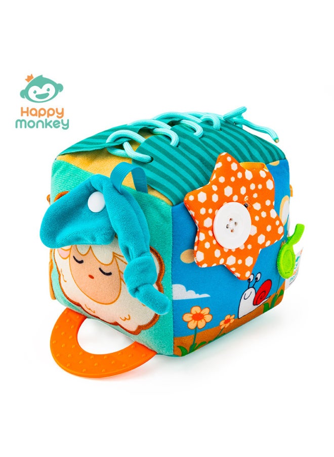 ألعاب تلبيس الأطفال من Happy Monkey مكعبات بناء خشخشة تطوير ذكاء الرضع ألعاب التعليم المبكر - اللون: لعبة تلبيس التسنين - مكعبات بناء خروف  - Image 1