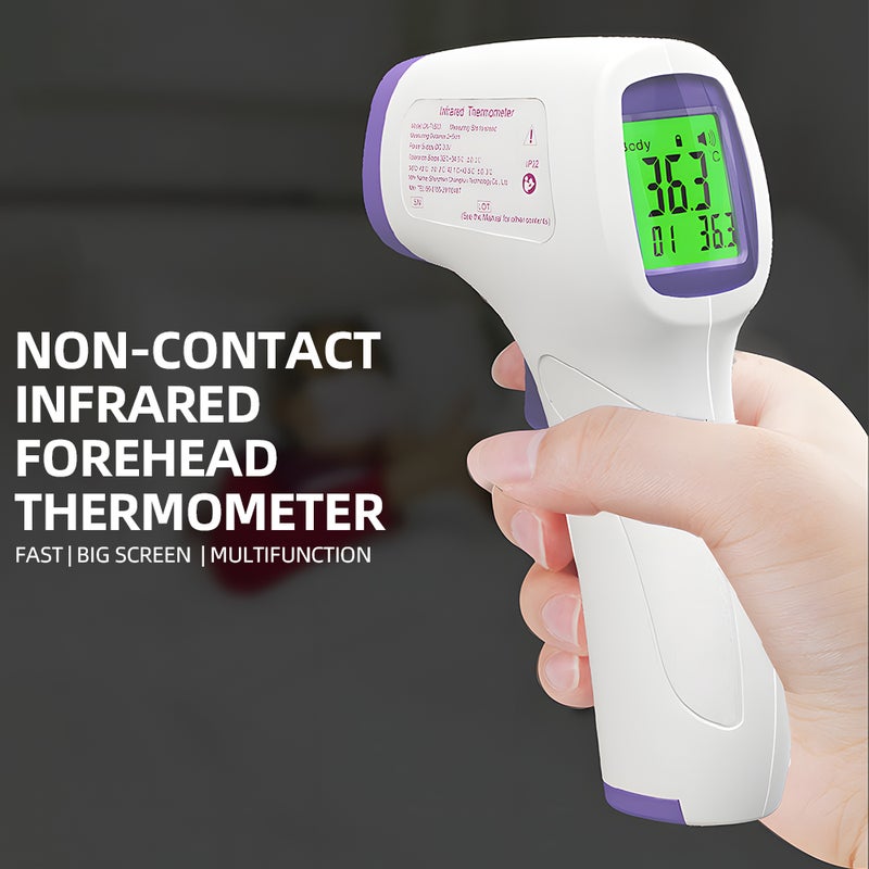 Forehead Thermometer LCD Display Digital Thermometer with Fever Alarm 3-Color Indicator Fast Accurate Results No-Touch Infrared Thermometer Easy for All Ages - Image 3