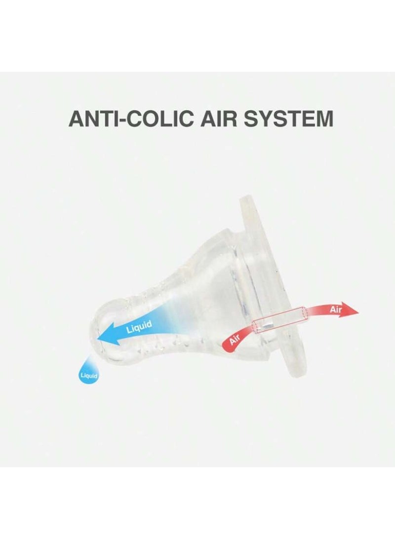 Newborn glass baby bottles, available in 3 sizes, designed for breastfeeding, with a breast-like nipple, anti-colic valve, and dishwasher and sterilizer safe. - Image 3