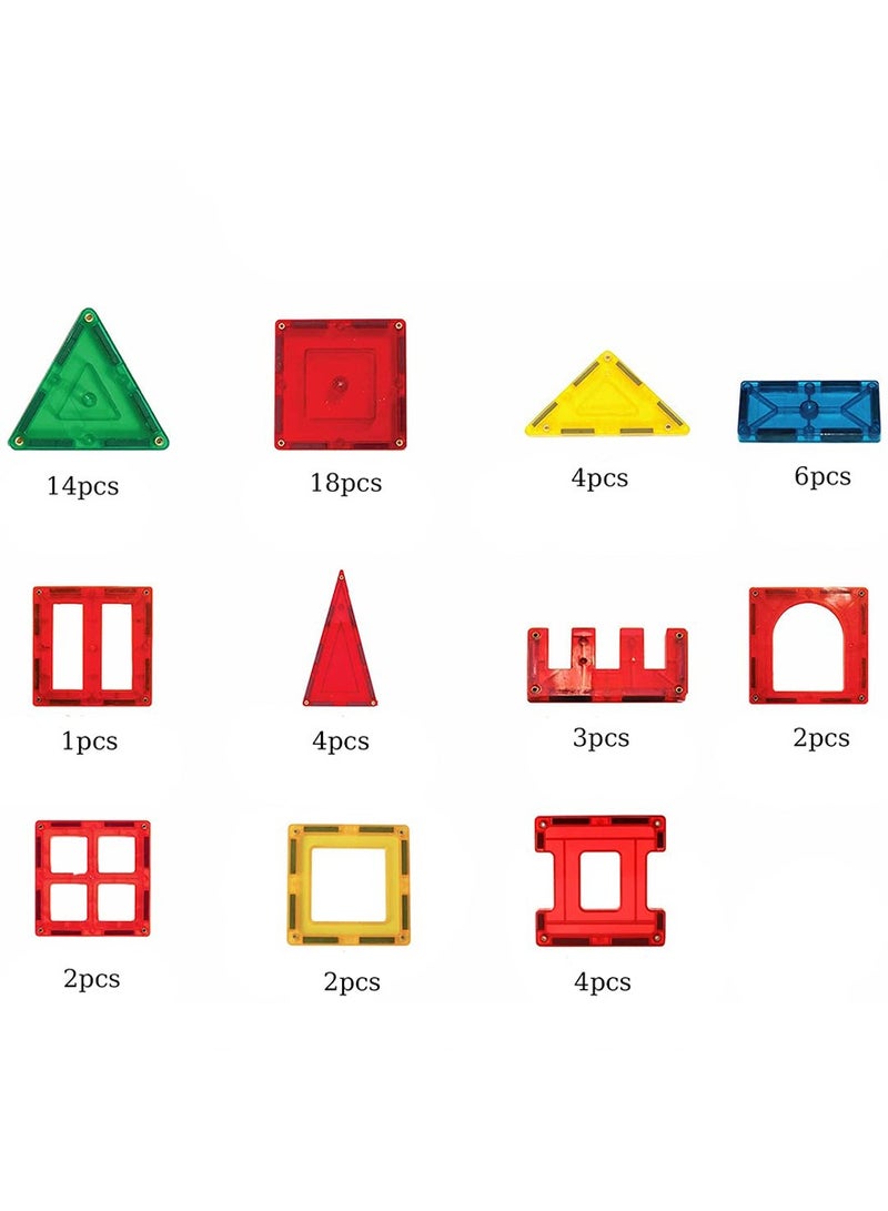 Magnetic Building Blocks, 60pcs Kids Magnetic Tiles Building Sets, 3D  Building Blocks Construction Educational STEM Toys Gifts for Toddlers Boys Girls 3 4 5 6 7 8 9 10 + Year Old  - Image 2