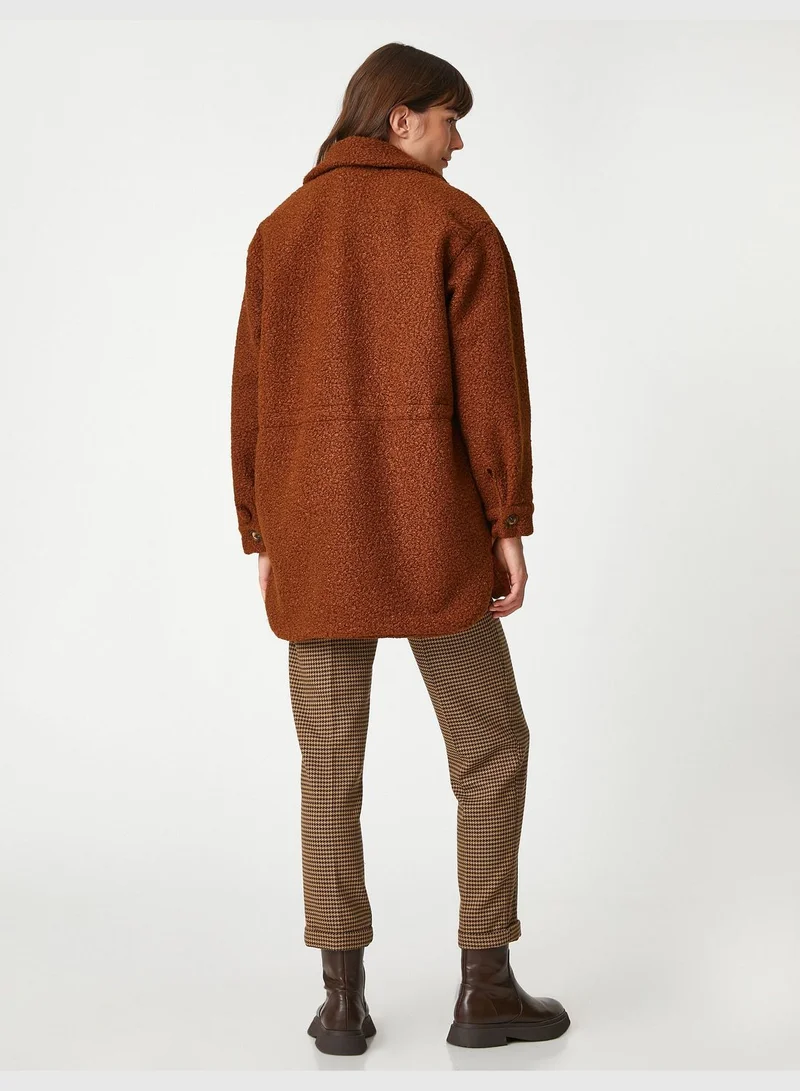 KOTON Şahika Ercümen X Koton - Oversized Pocket Button Maxi Jacket