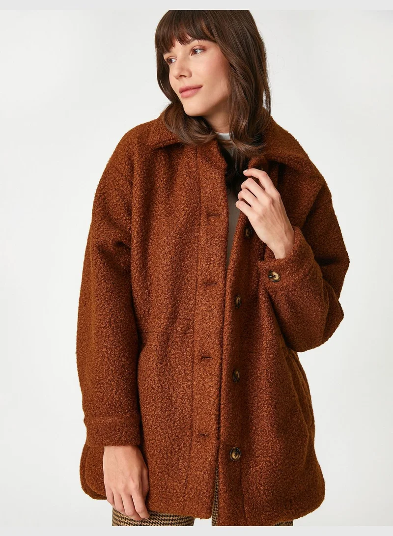 KOTON Şahika Ercümen X Koton - Oversized Pocket Button Maxi Jacket
