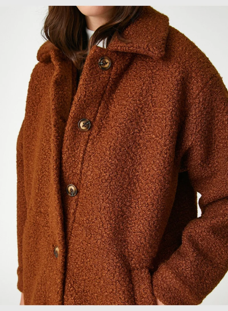 KOTON Şahika Ercümen X Koton - Oversized Pocket Button Maxi Jacket