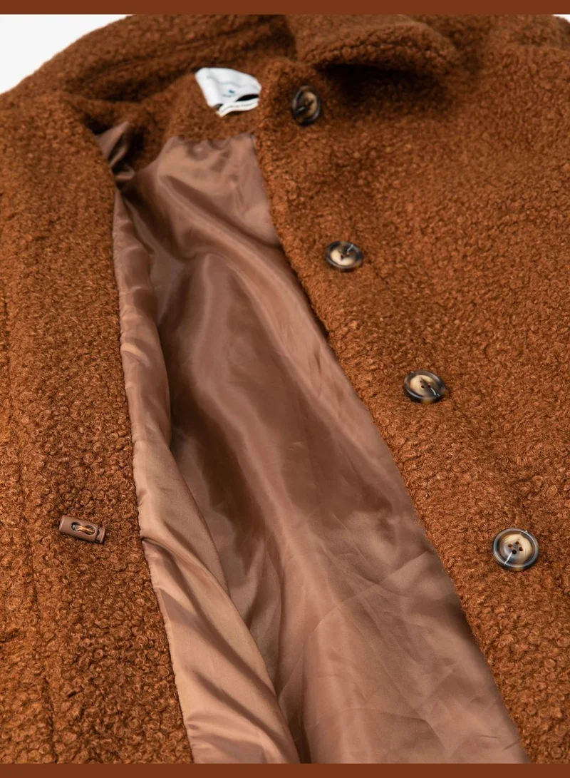 KOTON Şahika Ercümen X Koton - Oversized Pocket Button Maxi Jacket