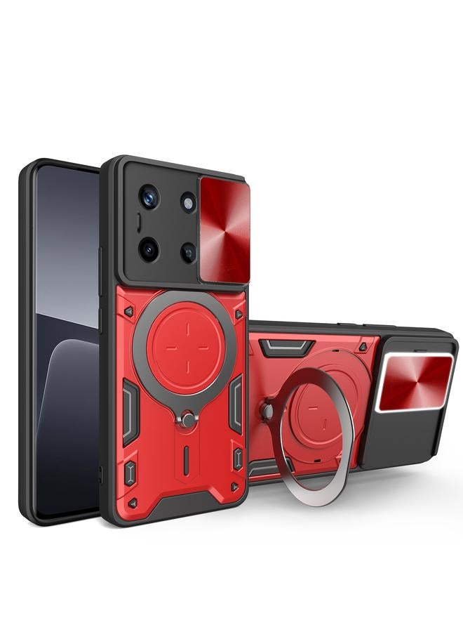 erorex Case For Realme 11 4G Global CD Texture Sliding Camshield Magnetic Holder Phone Case - Image 1
