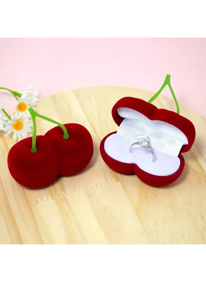 10 Pcs Romantic Mini Cherry Earrings Box Velvet Ring Box Pendant Jewelry Storage Case For Proposal Confession Gift Party Favor Valentine Christmas Birthday - Image 3