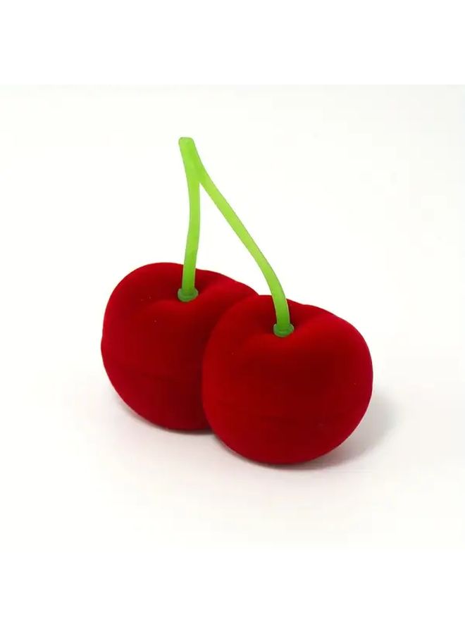 10 Pcs Romantic Mini Cherry Earrings Box Velvet Ring Box Pendant Jewelry Storage Case For Proposal Confession Gift Party Favor Valentine Christmas Birthday - Image 4