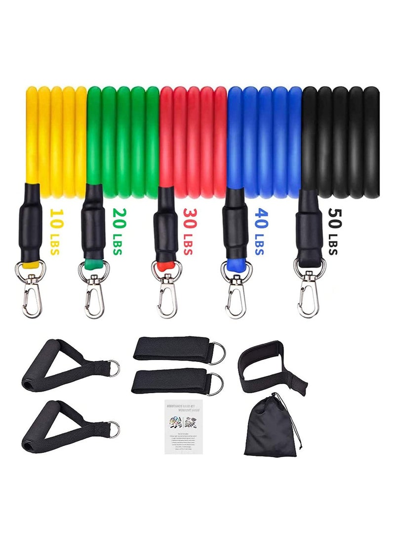 SYOSI Resistance Bands Set - Exercise Equipment & Training Bands - Multifunctional Bands for Workout Indoor & Outdoor - Stretch Exercise and Resistance Bands for Both Men and Women  - Image 1