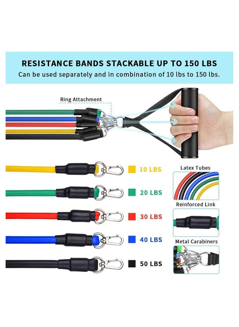 SYOSI Resistance Bands Set - Exercise Equipment & Training Bands - Multifunctional Bands for Workout Indoor & Outdoor - Stretch Exercise and Resistance Bands for Both Men and Women  - Image 2