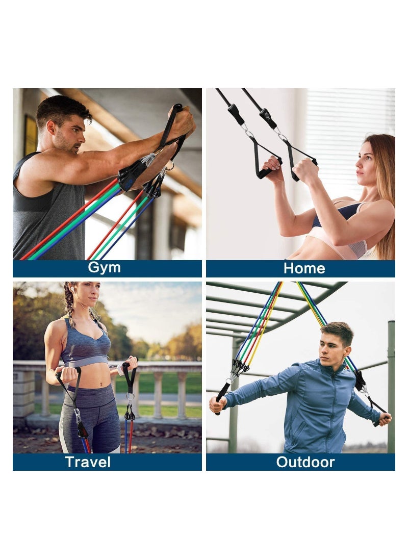 SYOSI Resistance Bands Set - Exercise Equipment & Training Bands - Multifunctional Bands for Workout Indoor & Outdoor - Stretch Exercise and Resistance Bands for Both Men and Women  - Image 5