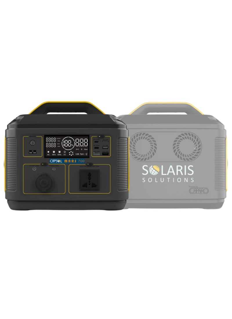 Solaris Solutions CAPSOL MARS 700 Portable Power Station 710Wh 192000mAh 700W Solar Generator 2hrs to 100% Lithium Battery USBC PD3.0 100W LED Lights for Camping Caravans Desert Outdoor  - Image 2