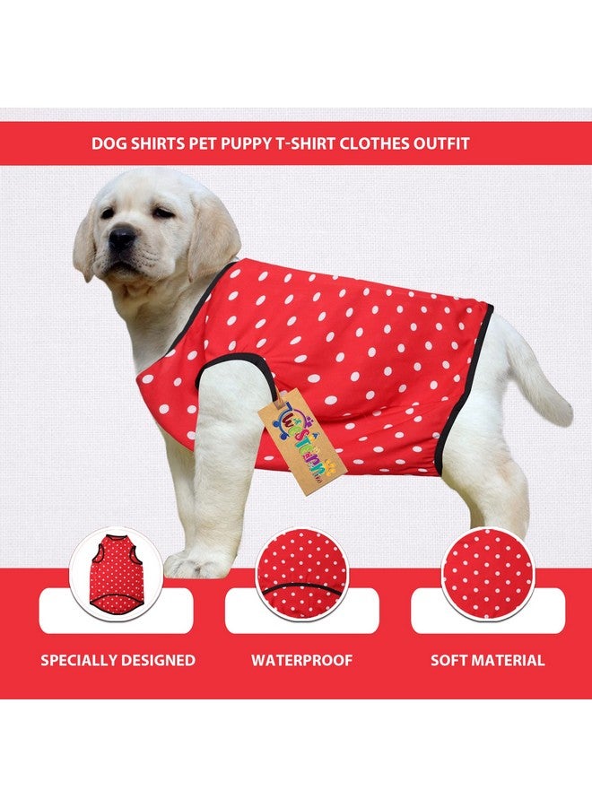 ويستيرن إرا تي شيرت كلاب من القطن الناعم الرائع | ملابس كلاب مريحة وجيدة التهوية | سترة بدون أكمام لملابس الجرو | (أحمر بولكا) (كبير جدًا) (28 بوصة) - Image 3