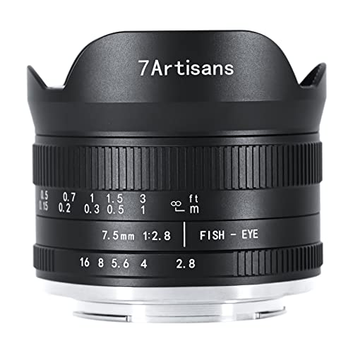 7artisans 7.5mm f2.8 Mark II APS-C Fisheye Wide Angle Manual Fixed Lens Mirrorless Cameras M4/3 Mount for Panasonic GH3 GH4 GF1 GM1 GM5 for Olympus E-M1 E-M5 E-M10 - Image 1