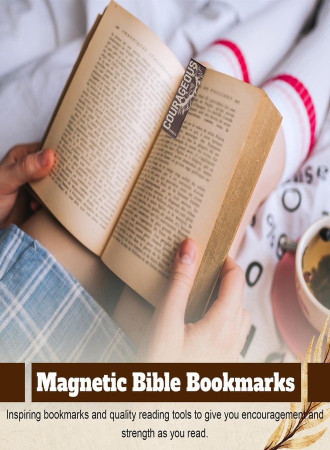 Tosstuki 48 Pcs Magnetic Bible Bookmarks for Men Christian Gifts Bulk Lion Inspirational Scripture Bookmarks, The Lord is My Strength Strong & Courageous Christmas Religious Gifts - Image 5