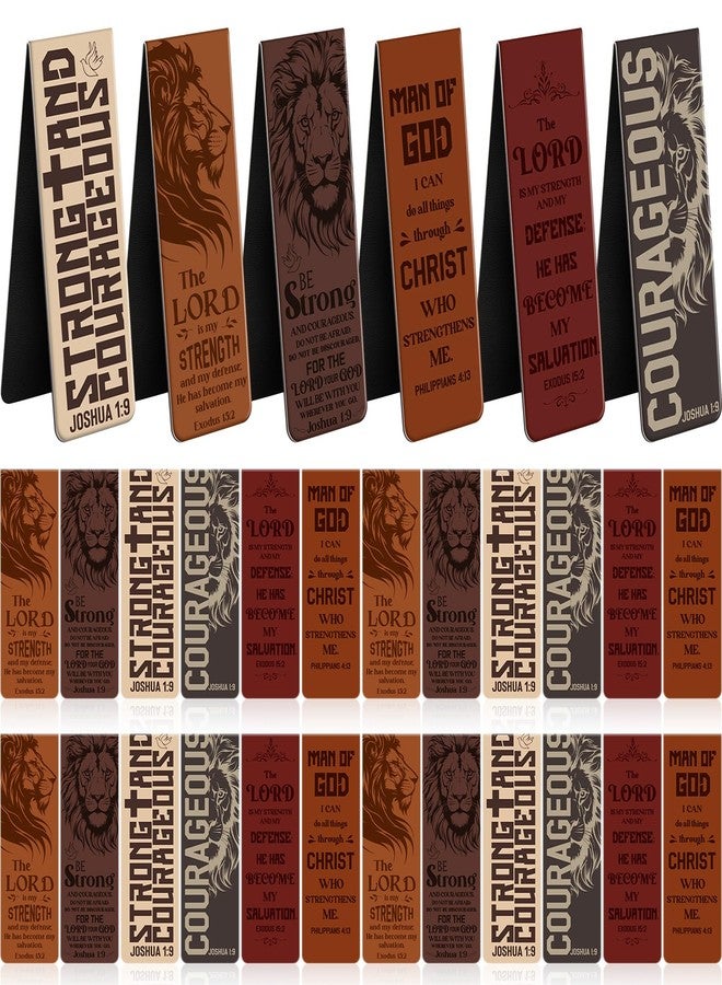 Tosstuki 48 Pcs Magnetic Bible Bookmarks for Men Christian Gifts Bulk Lion Inspirational Scripture Bookmarks, The Lord is My Strength Strong & Courageous Christmas Religious Gifts - Image 1