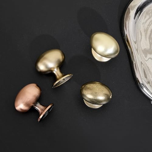 HARPOON Cabinet Hardware Knobs Round Furniture Mushroom Knob - 1.4 Inch 10 Pack Champagne Gold - Image 5