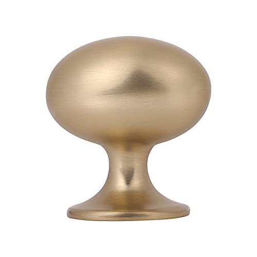 HARPOON Cabinet Hardware Knobs Round Furniture Mushroom Knob - 1.4 Inch 10 Pack Champagne Gold - Image 1