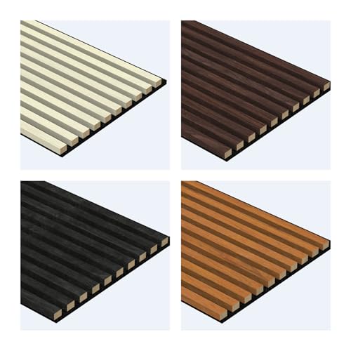 JOOFAN Premium Acoustic Wood Slat Wall Panels NoiseReducing Sound Absorption Panels for Home Theater Studio Office Modern Decorative Slat Walling for Echo Control EcoFriendly Easy to Install - Image 1